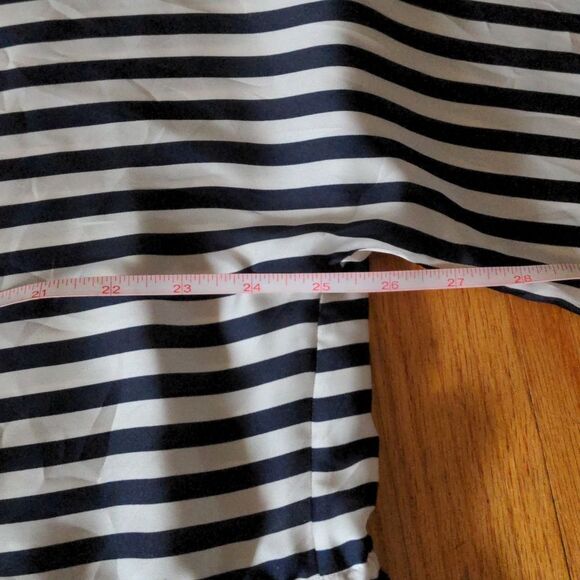 Like New Chaps Women's Blouse Striped Top With Cinch Waist - Picture 6 of 8